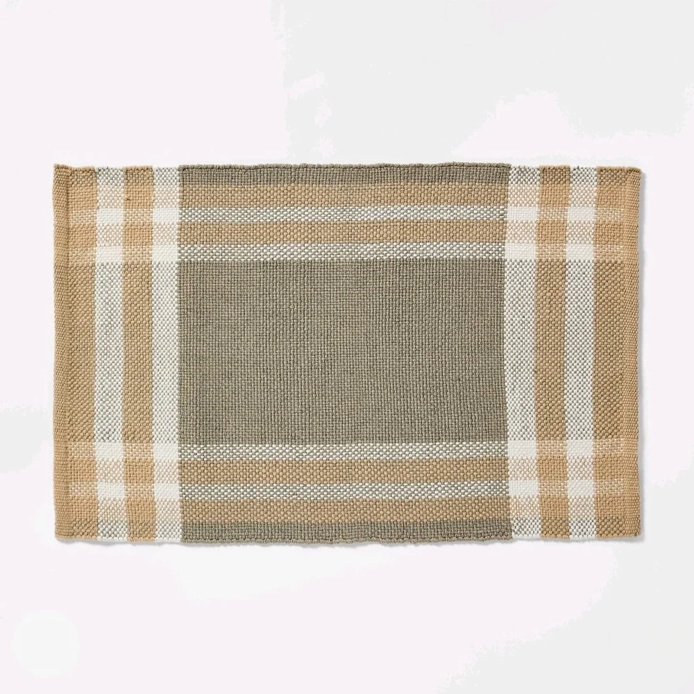 Threshold™ Studio McGee Green Plaid Indoor/Outdoor Scatter Accent Rug 25